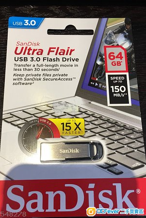 sandisk ultra flair 64gb usb 3.0 flash drive 全新