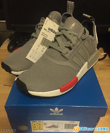 adidas nmd runner j (grey/red) uk4 / eur36.67